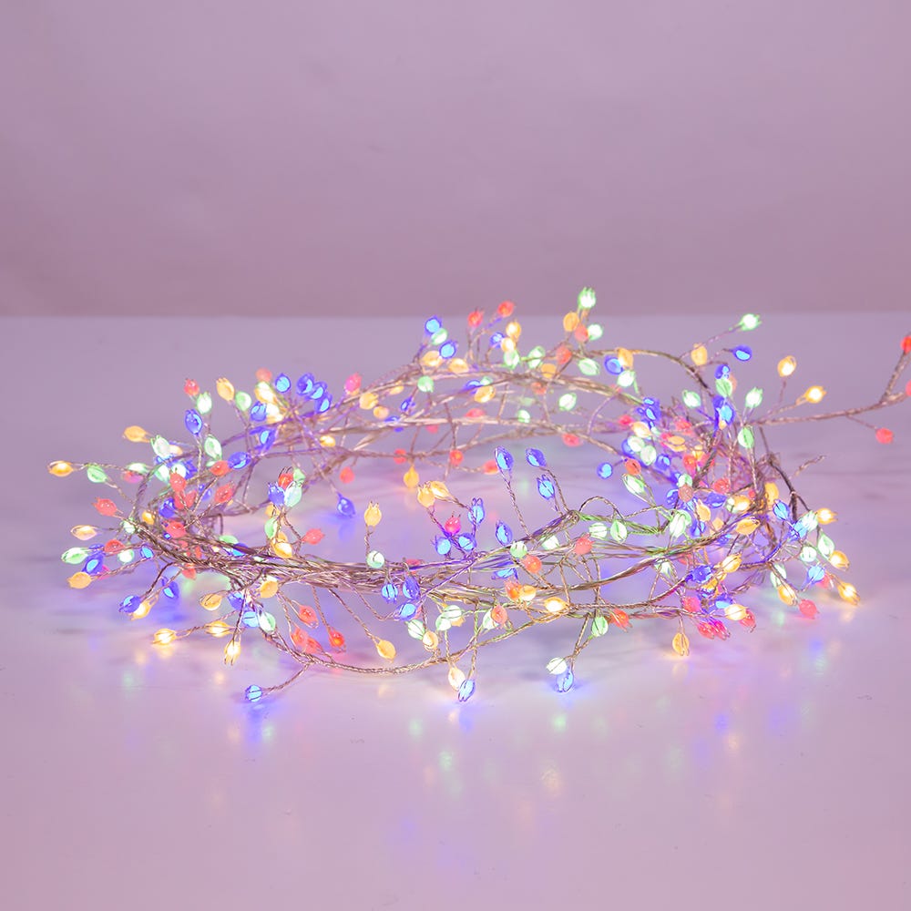 Kurt Adler 300-Light Multicolored Superbright LED Cluster Light Set